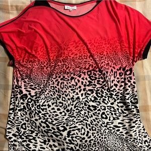 Calvin Klein animal print blouse. Pink,black and white, size XL